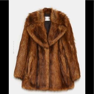 ZARA faux fur coat